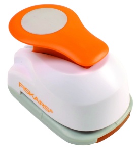 Stantator Motiv Fiskars, 2,5 cm, AlbPortocalie, Pentru Dreptaci si Stangaci
