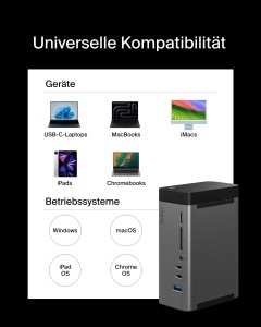 Statia de andocare Belkin USB-C 11-in-1 Pro GaN, 150 W, suport pentru 3 monitoare - Img 5