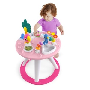 Statia de Joaca 2-in-1 Bright Starts Around We Go Tropic Coral, 10 Activitati, Roz - Img 15