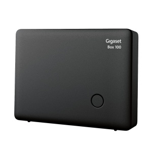 Statia DECT Gigaset Box 100, neagra, suporta 6 mobilteile, pentru telefon analogic