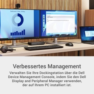 Statie de andocare USB-C Dell Pro Dock WD25, 100W, 4 display-uri, design compact - Img 3
