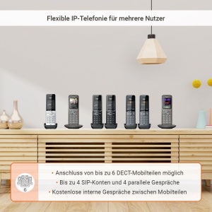 Statie de baza IP Gigaset BasicLine pentru telefonie, neagra, suporta 6 mobilte - Img 3