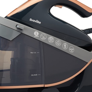 Statie de calcat Breville PressXpress soleTEMP | Debit constant de abur 115g/min. | Fier de calcat cu abur de 2600 W cu talpa multidirectionala | Rezervor de apa detasabil de 1,7 litri | Auriu gri si roz [VIN411X] - Img 3