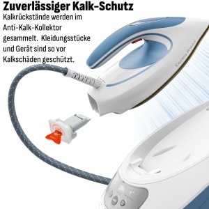Statie de calcat Tefal Express Protect SV9202 75 bar Abur puternic Tehnologie Smart Temp AlbAlbastru - Img 6