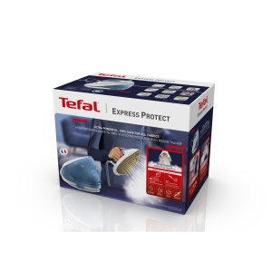 Statie de calcat Tefal Express Protect SV9202 | Presiune puternica de 7,5 bari | Explozie: 520 g/min | Rezervor de apa de 1,8 L | Tehnologie Smart Temp | colector de var detasabil | Foarte silentios | Albastru - Img 4