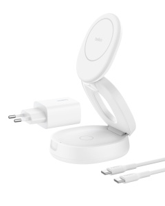 Statie de incarcare wireless Belkin BoostCharge 2-in-1 Qi2 15W alba - Img 8