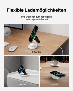 Statie de incarcare wireless Belkin BoostCharge 3-in-1 Qi2 15W - Img 5