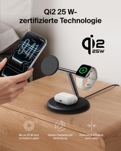 Statie de incarcare wireless Belkin UltraCharge 3-in-1, 25W, negru - Img 4