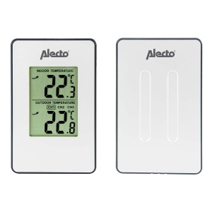 Statie Meteo Alecto WS-1050 cu Sensor Extern Fara Fir, Display Mare, Alb