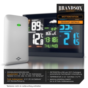 Statie meteo Brandson Funk cu display LCD color si senzor extern - Img 4