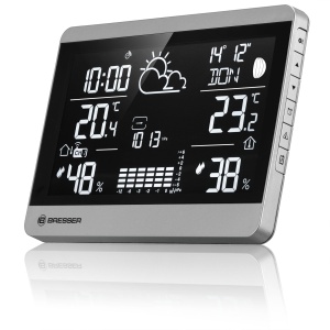 Statie Meteo Bresser ClimateTemp NDH-NEO, Display Elegant, Culoare ArgintieNeagra, Cu Senzor Exterior - Img 3