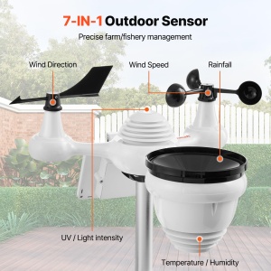 Statie meteo VEVOR YT60233 7-in-1 Wi-Fi Display TFT 73 inch Senzor solar - Img 2