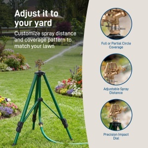 Stativ pentru Sprinkler Orbit 58308 cu Cap de Brass, Reglabil 25-48 inch, Acoperire 20-40 ft - Img 7