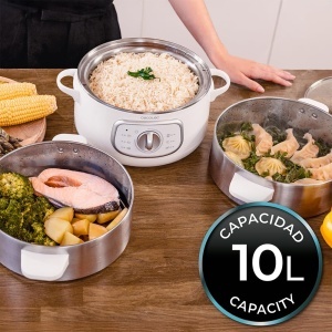 Steamer electric Cecotec Vapovita Steelpot, 1300W, 10L, inox - Img 3