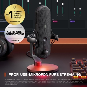 SteelSeries Alias Microfon USB Gaming Streaming Podcasting LED RGB - Img 3