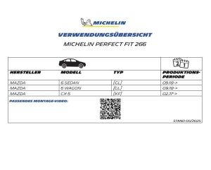 Stergatoare parbriz MICHELIN Perfect Fit 266 Mazda 6 CX-5 600450mm Eco Ambalaj - Img 2