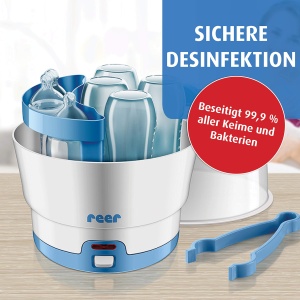 Sterilizator cu aburi reer VapoMat pentru biberoane, capacitate 6 biberoane - Img 2