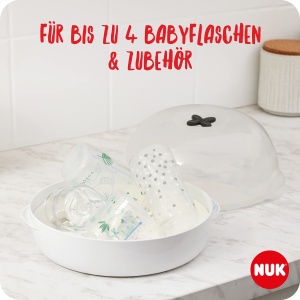 Sterilizator cu microunde NUK Micro Express Plus pentru biberoane - sterilizeaza pana la 4 biberoane plus accesorii in 4 minute - inclusiv clesti pent - Img 3