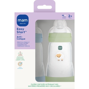 Sticla Anti-Colici MAM Easy Start, 2 x 260 ml, Ozean Sand - Img 3
