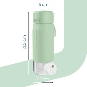 Sticla de apa cu filtru Wessper B2 Glass, 500 ml, sticla borosilicata, filtru Actitex, BPA free, verde menta - Img 4