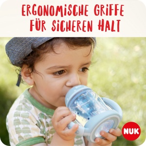 Sticla NUK First Choice+ pentru cursanti | 6-18 luni | 150 ml | Afisaj de control al temperaturii | Supapa anti-colici | gura de scurgere etansa | Manere ergonomice | Fara BPA | Disney Winnie the Pooh Blue - Img 4
