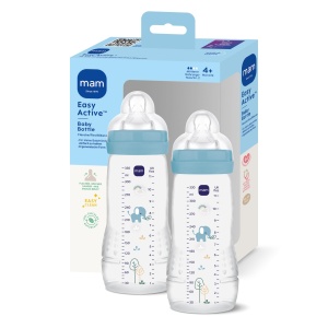 Sticla pentru bebelusi MAM Easy Active 330 ml, 4 luni, cu suzeta din silicon