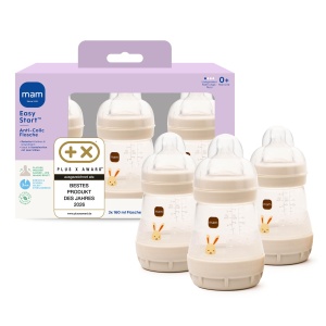 Sticla pentru bebelusi MAM Easy Start Anti-Colic 160 ml, 0 luni, cu tetina SkinSoft