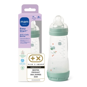 Sticla pentru bebelusi MAM Easy Start Anti-Colic 320 ml, cu tetina SkinSoft, pentru 4 luni