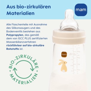 Sticla pentru bebelusi MAM Easy Start Anti-Colic 3x260 ml, 0 luni, Hase - Img 8