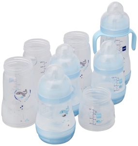 Sticla pentru bebelusi MAM Easy Start Anti-Colic, 8 flacoane, 130-260 ml, culoare albastra - Img 2