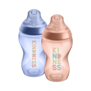 Sticla pentru bebelusi Tommee Tippee Closer to Nature, 340 ml, set 2 bucati, culoare albastru si roz