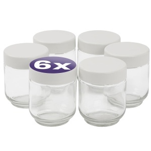 Sticla pentru iaurt Clatronic JM 3344, 6 bucati x 160 ml, transparenta, cu capac