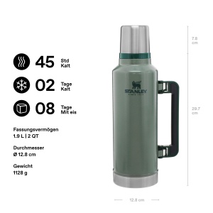 Sticla termica Stanley 1913, 1.9L, inox, verde - Img 2