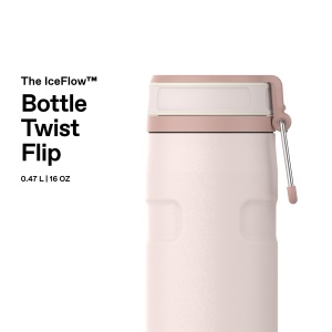Sticla termica STANLEY 1913 IceFlow 0.47L - Izolatie dubla, culoare Rose Quartz - Img 3