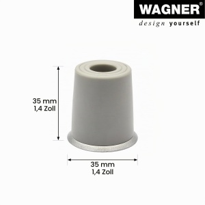 Stopper pentru usa WAGNER VULKANO MIDI, 35mm, inox, gri - Img 3