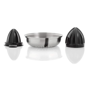 Storcator WMF Stelio, storcator electric de citrice, storcator de portocale, 85 wati, 2 conuri de presare, opritor de picurare, insertie strecuratoare, storcator electric de lamaie, otel inoxidabil mat - Img 6