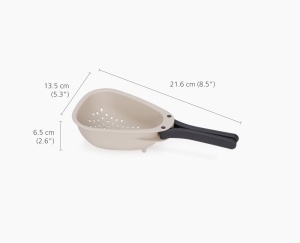 Strecuratoare compacta Joseph Joseph Droplet Mini manere pliabile ideala pentru fructe si legume culoare Stone - Img 5