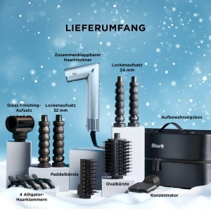 Styler si Haartrockner Shark FlexStyle Limited Edition Glacial Blue 6-in-1 - Img 9