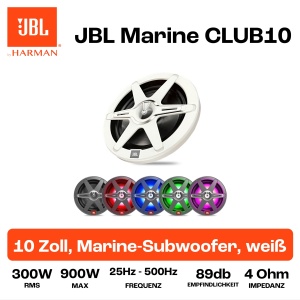 Subwoofer Marine JBL CLUB102 - 10 inch, 300W RMS, 900W Max, RGB - Img 6