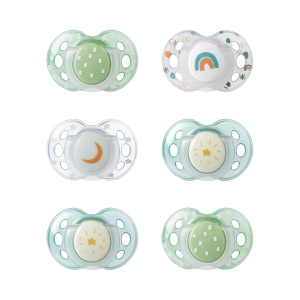 Suce de Supt Tommee Tippee Night, Silikon BPA-free, 18-36 luni, 6 bucati, Multicolor