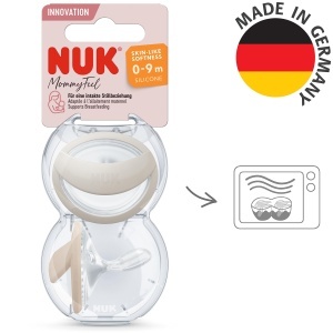 Sucea pentru bebelusi NUK MommyFeel 0-9 luni Silicon BPA-free Greige Sandstone 2 bucati - Img 7