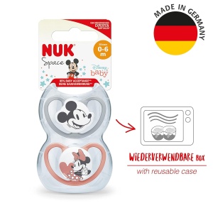 Sucitor cu ventilatie NUK Space, 0-6 luni, silicon BPA-free, Mickey Mouse, 2 buc. - Img 5