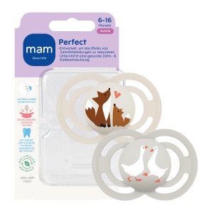 Sucitor MAM Perfect, 6-16 luni, set de 2 bucati, silicon, design prietenos