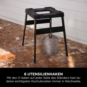 Suport ajustabil Ninja Woodfire cu masa laterala negru pentru gratar si cuptor exterior - Img 3