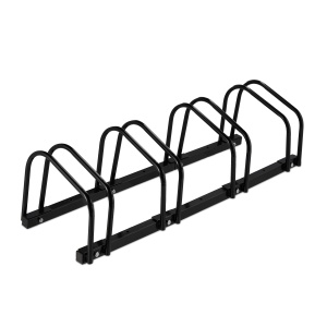 Suport bicicleta Relaxdays pentru 4 biciclete, metal, negru, pentru anvelope de pana la 60 mm