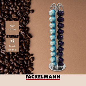 Suport capsule Nespresso Fackelmann 42164 Rotativ Capacitate 40 capsule Otel cromat - Img 8