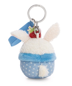 Suport Chei Plusat NICI Hase Cupcake 7cm - Alb, Mesaj 100 dulce - Img 3