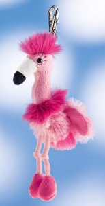 Suport Chei Plush Schaffer 0233 Flamingo Chantal, Roz, Cu Carabina - Img 2