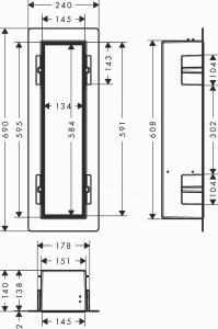 Suport de perete pentru periuta de dinti hansgrohe XtraStoris Rock, inox, cu usa beflisabila - Img 3