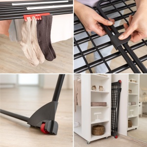 Suport de Uscat Vileda Infinity Flex Ultimate, Negru, Extensibil pana la 2m - Img 8